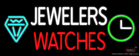 White Jewelers Red Watches Neon Sign