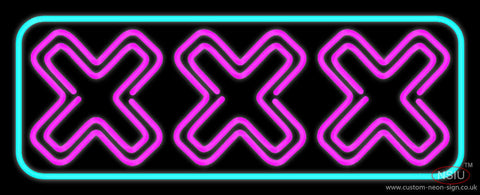 Xxx Turquoise Border Neon Sign