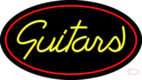 Yellow Guitars Cursive Neon Sign 