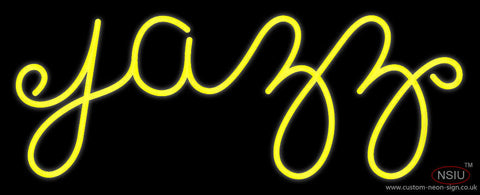 Yellow Jazz Cursive  Neon Sign