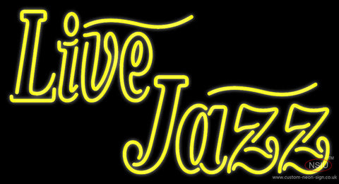 Yellow Live Jazz Neon Sign