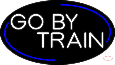 White Go By Train Neon Sign