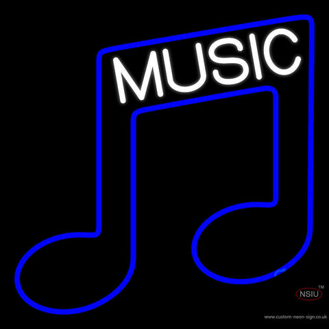 White Music Blue Note  Neon Sign 