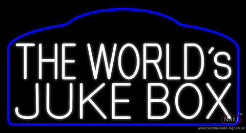 White The Worlds Juke Box  Neon Sign 