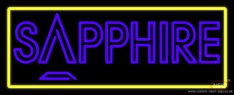 Yellow Border Sapphire Purple Neon Sign 