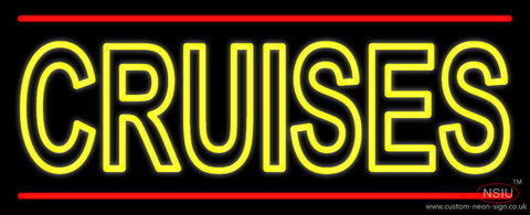 Yellow Cruises Red Line Neon Sign