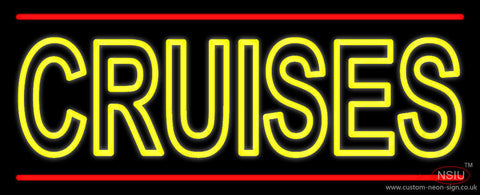 Yellow Cruises Red Line Neon Sign 