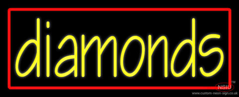 Yellow Diamond Red Border Neon Sign