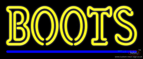 Yellow Double Stroke Boots Neon Sign