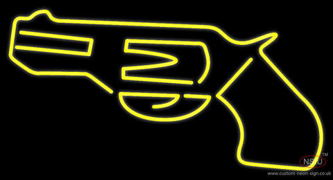 Yellow Gun Neon Sign