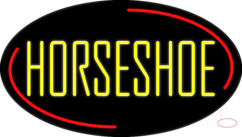 Yellow Horseshoe Block Neon Sign