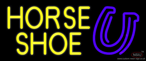 Yellow Horse Shoe Neon Sign 