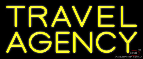 Yellow Travel Agency Neon Sign