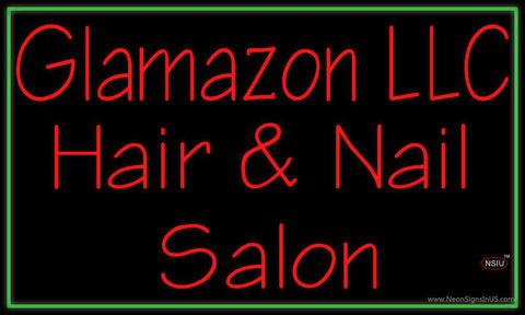 Custom Glamazon LLC Hair And Nail Salon Real Neon Glass Tube Neon Sign