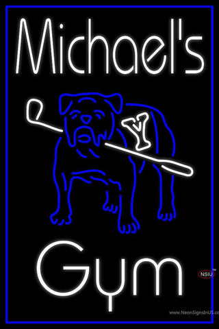 Custom Michaels Gym Yale Bulldog Golf Logo Real Neon Glass Tube Neon Sign