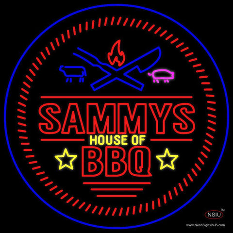 Custom Sammys House Of Bbq Logo Neon Sign  