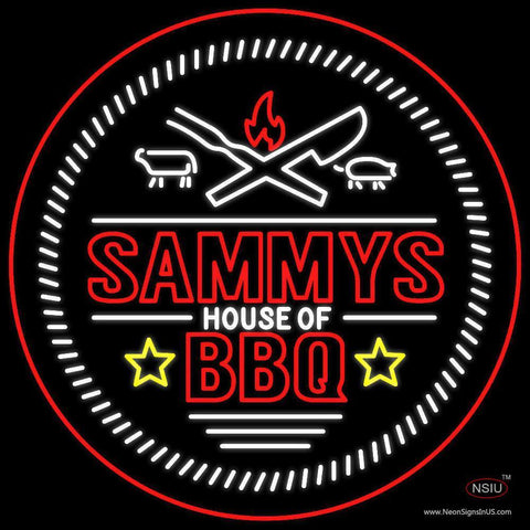 Custom Sammys House Of Bbq Logo Neon Sign 