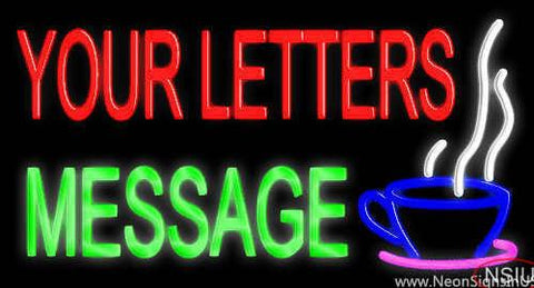 Custom Coffee With Steam Real Neon Glass Tube Neon Sign 