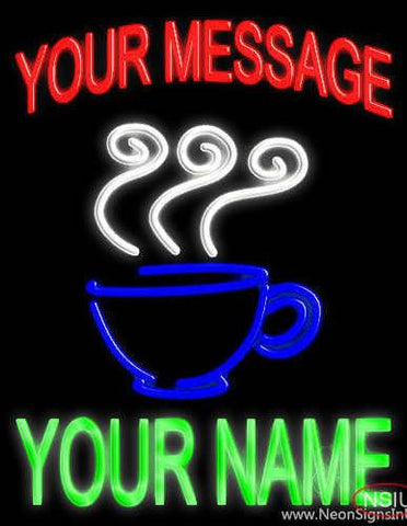 Custom Coffee Cup Real Neon Glass Tube Neon Sign 