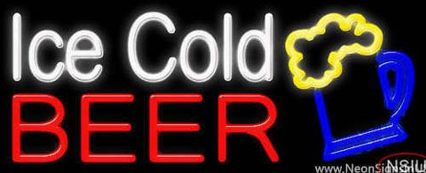 Ice Cold Beer Real Neon Glass Tube Neon Sign