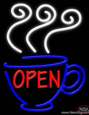 Open Coffee Real Neon Glass Tube Neon Sign 