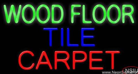 Wood Floor Tile Carpet Real Neon Glass Tube Neon Sign 