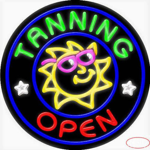 Tanning Open Real Neon Glass Tube Neon Sign