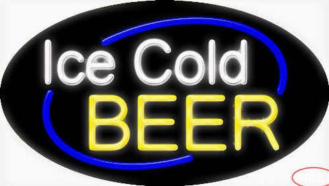 Ice Cold Beer Real Neon Glass Tube Neon Sign 