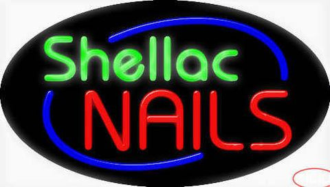 Shellac Nails Real Neon Glass Tube Neon Sign 