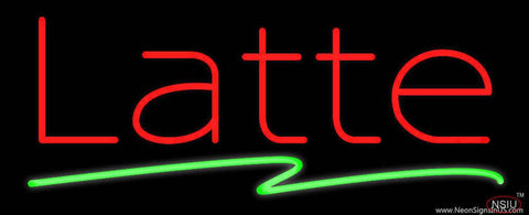 Red Latte Green Line Real Neon Glass Tube Neon Sign 