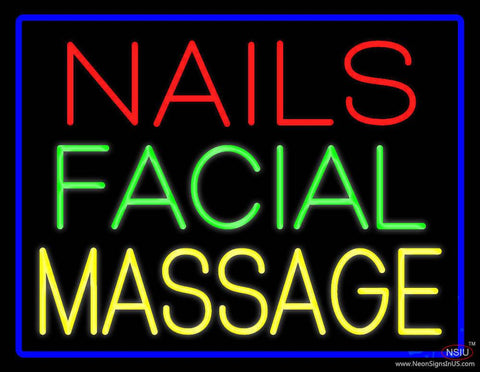 Nails Facial Massage Real Neon Glass Tube Neon Sign 