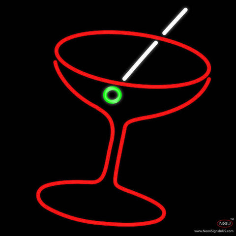 Cocktail Glass Real Neon Glass Tube Neon Sign 