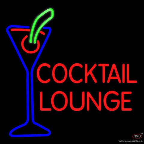 Cocktail Lounge With Martini Glass Real Neon Glass Tube Neon Sign 