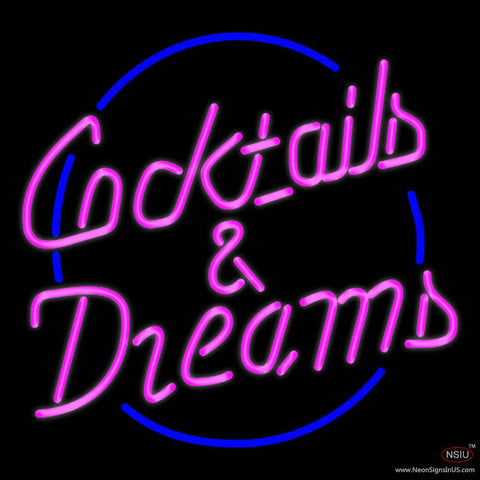 Cocktails and Dreams Real Neon Glass Tube Neon Sign 