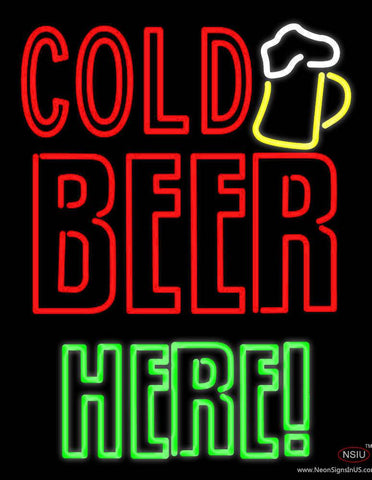 Cold Beer Here Real Neon Glass Tube Neon Sign