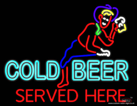 Cold Beer Served Here Real Neon Glass Tube Neon Sign 