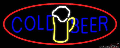 Cold Beer With Mug In Between Real Neon Glass Tube Neon Sign 