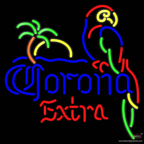 Corona Extra Beer With Parrot Real Neon Glass Tube Neon Sign 
