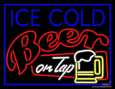 Ice Cold Beer On Top Real Neon Glass Tube Neon Sign 
