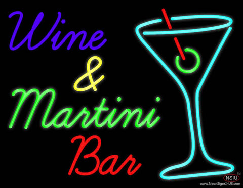 Wine and Martini Bar Real Neon Glass Tube Neon Sign