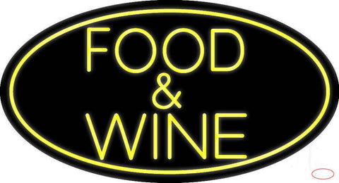 Yellow Food and Wine Real Neon Glass Tube Neon Sign