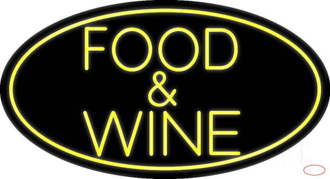Yellow Food and Wine Real Neon Glass Tube Neon Sign 