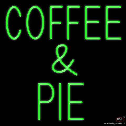 Green Coffee And Pie Real Neon Glass Tube Neon Sign 