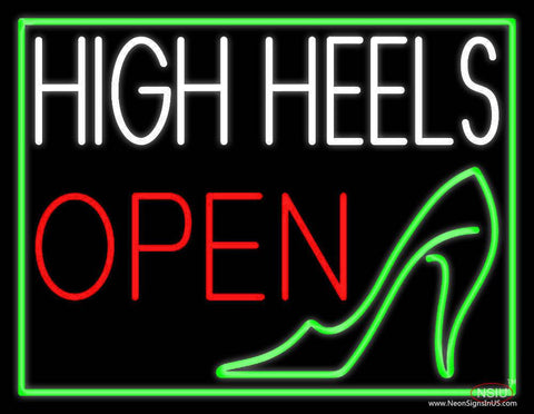 White High Heel Open Real Neon Glass Tube Neon Sign 