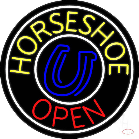 Yellow Horseshoe Open Real Neon Glass Tube Neon Sign