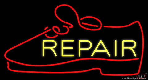 Yellow Repair Shoe Real Neon Glass Tube Neon Sign