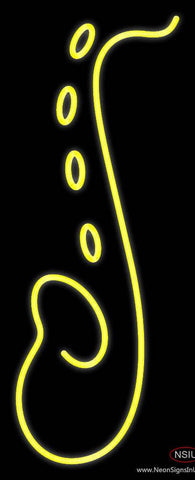 Yellow Saxophone Logo  Real Neon Glass Tube Neon Sign 