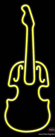 Yellow Violin Logo Real Neon Glass Tube Neon Sign
