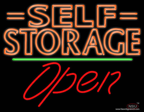 Orange Self Storage Block With Open  Real Neon Glass Tube Neon Sign 
