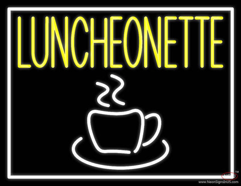 Luncheonette With Coffee Glass Real Neon Glass Tube Neon Sign 